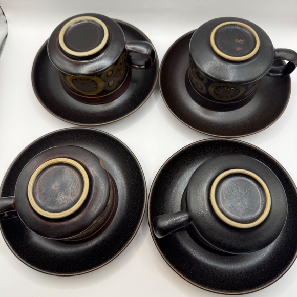 Denby Arabesque Short Coffee Cup and Saucer Set of 4. - Picture 8 of 13